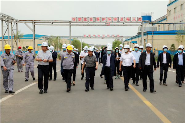 bte365集团复工复产促增添项目观摩聚会与会职员走进大秦国源三秦环保秦邦园区在榆项目